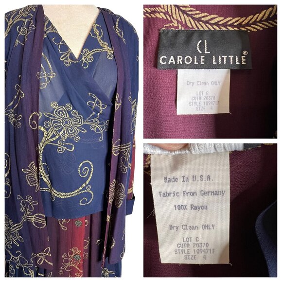 Vintage Carole Little Petites Size 4 Boho Jacket Blouse & Skirt Set - Picture 4 of 16